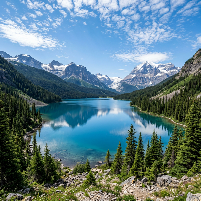 Mountain lake landscape